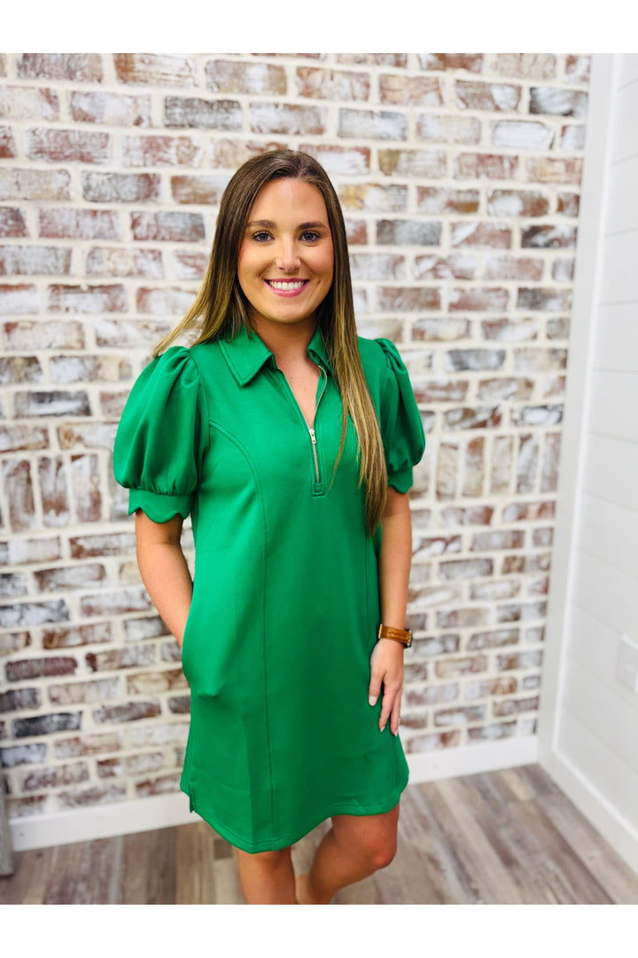 Going Green Scallop Dress