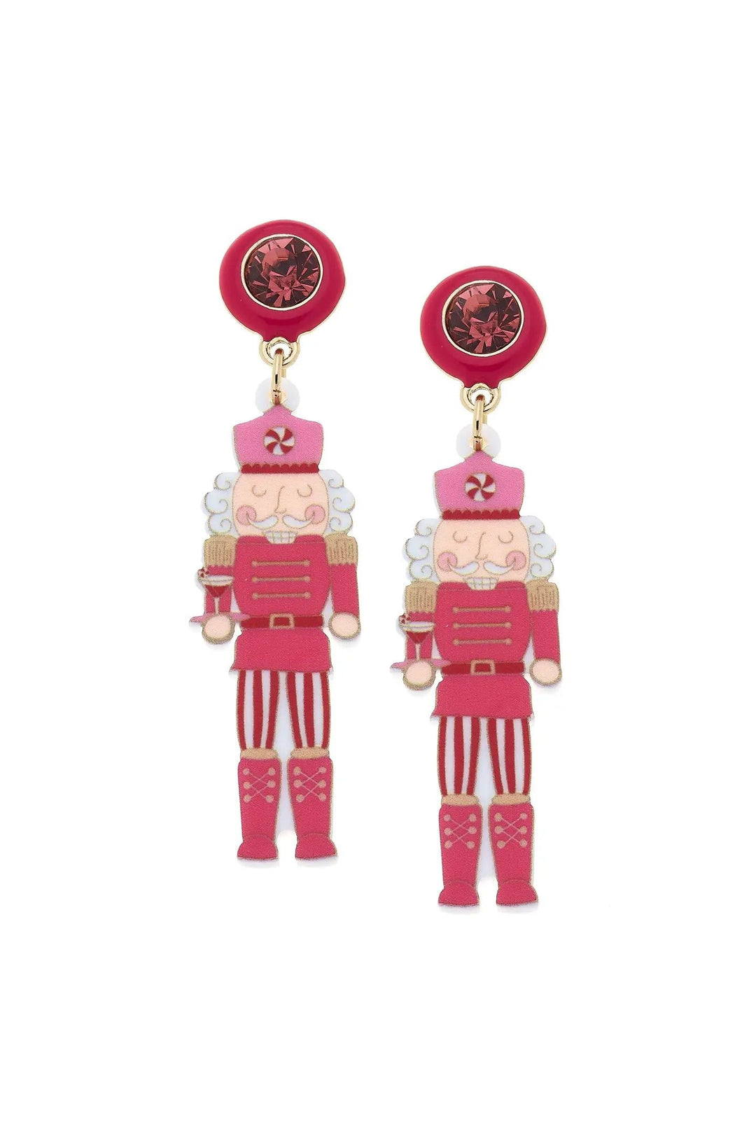 Pink & White Nutcracker Earrings