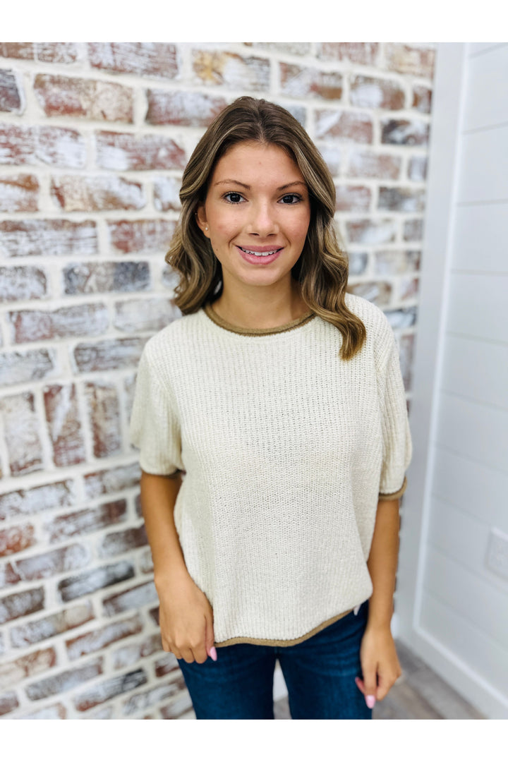 Oatmeal Contrast Top