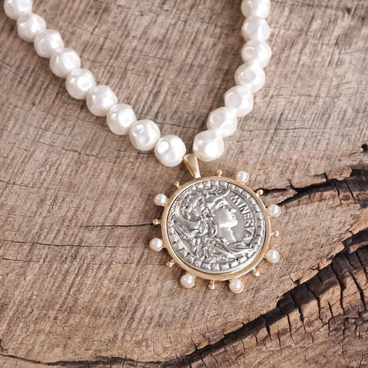 Boho Coin and Pearl Statement Necklace