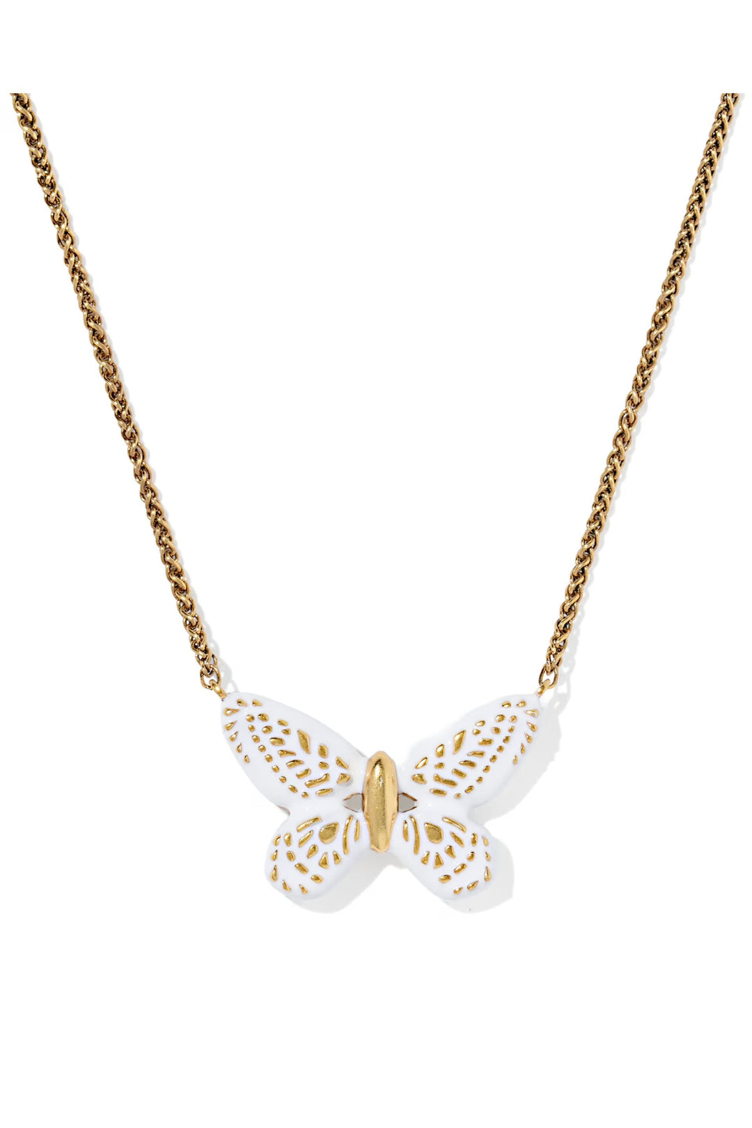 Dolly Parton x Kendra Scott Enamel Butterfly Vintage Gold Short Pendant Necklace