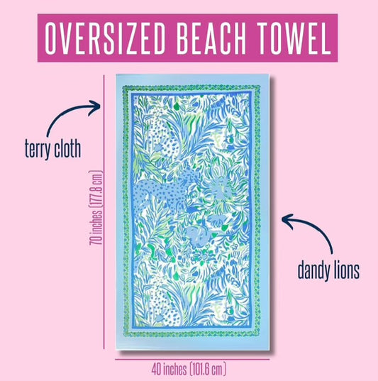 Lily Pulitzer Dandy Lions Rectangle Beach Towel
