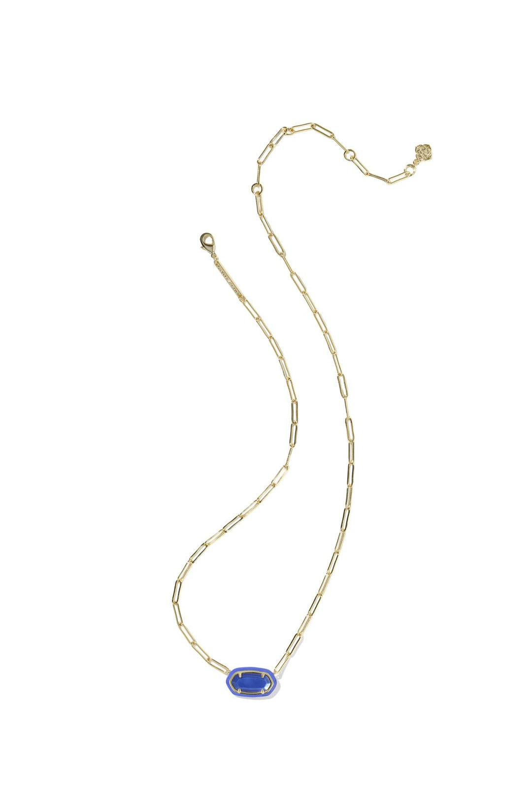 Kendra Scott | Elisa Enamel Frame Gold Paperclip Necklace Cobalt Illusion