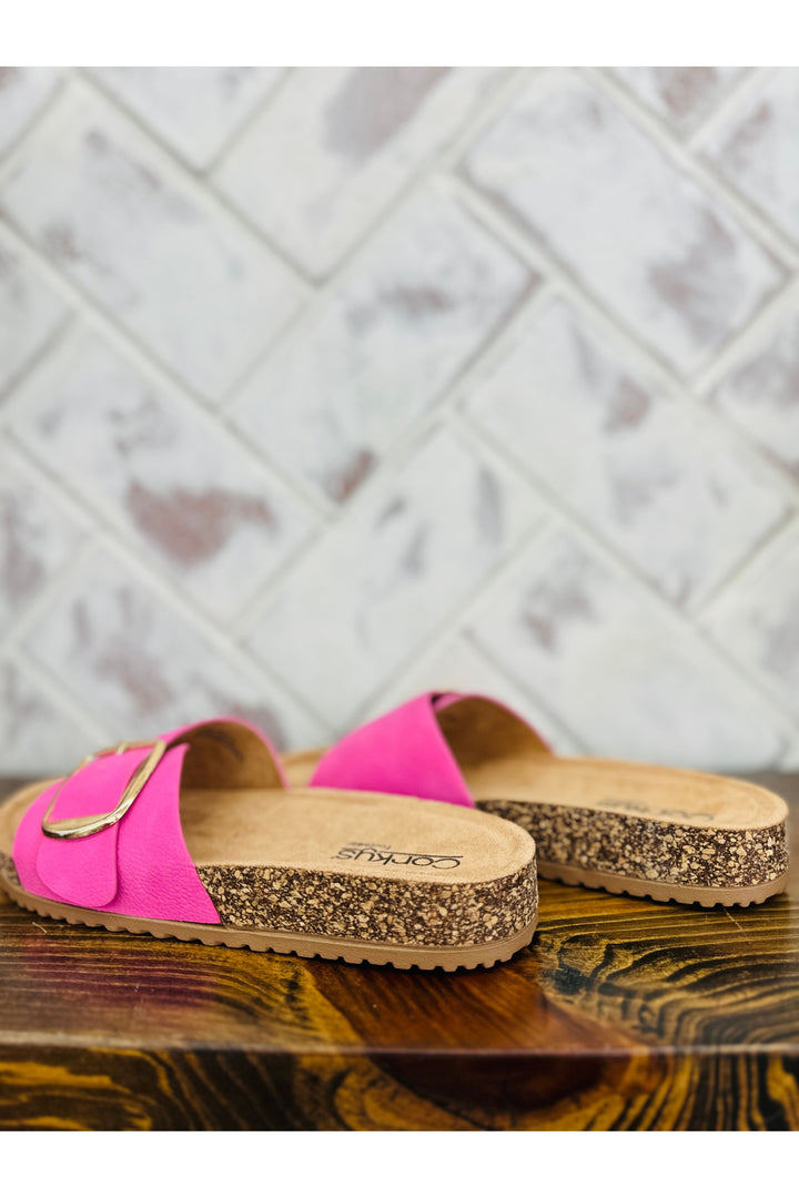 Corkys | Road Trip - Pink Slide Sandal