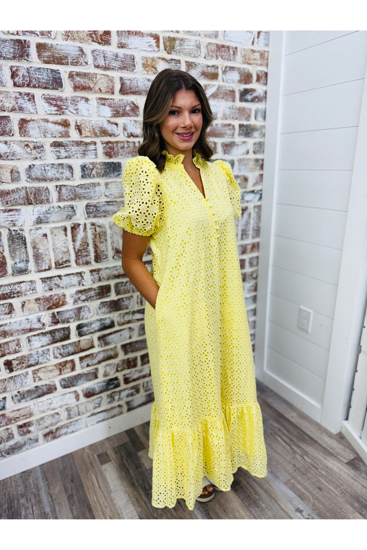 Garden Party Midi Dress - Yellow