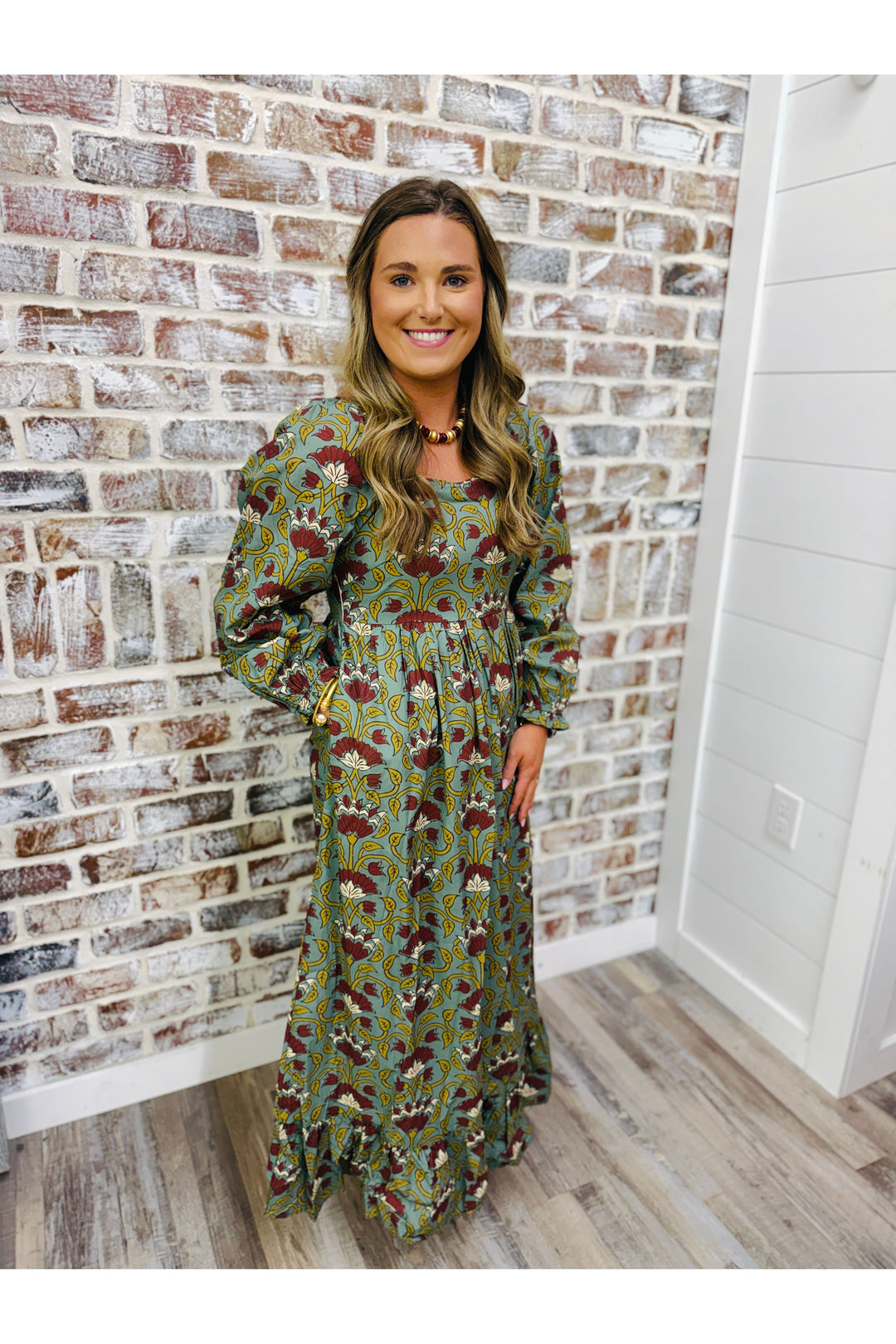 Autumn Garden Floral Maxi Dress