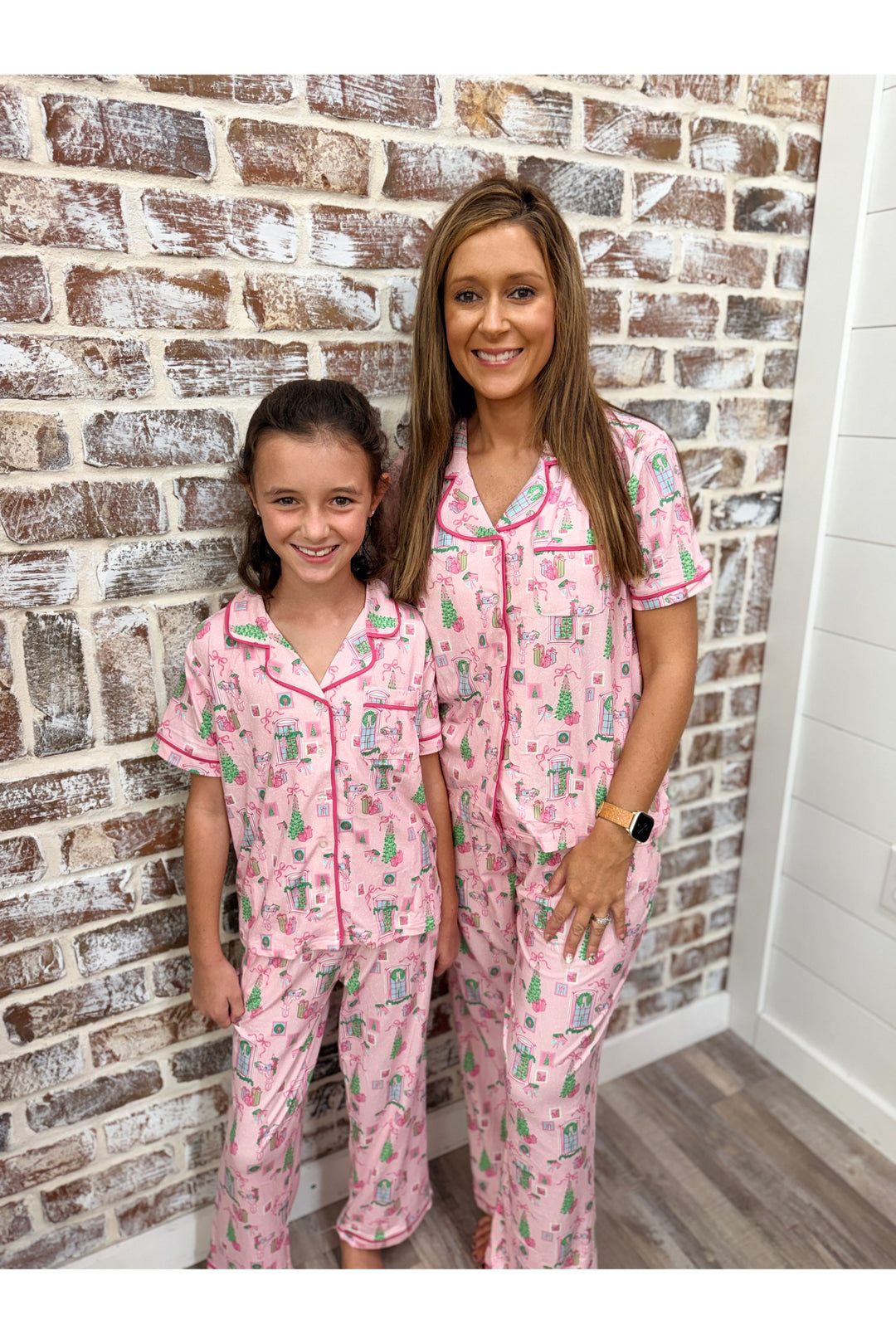 Mary Square | Christmas Cottage Pink Charlotte Pant Set