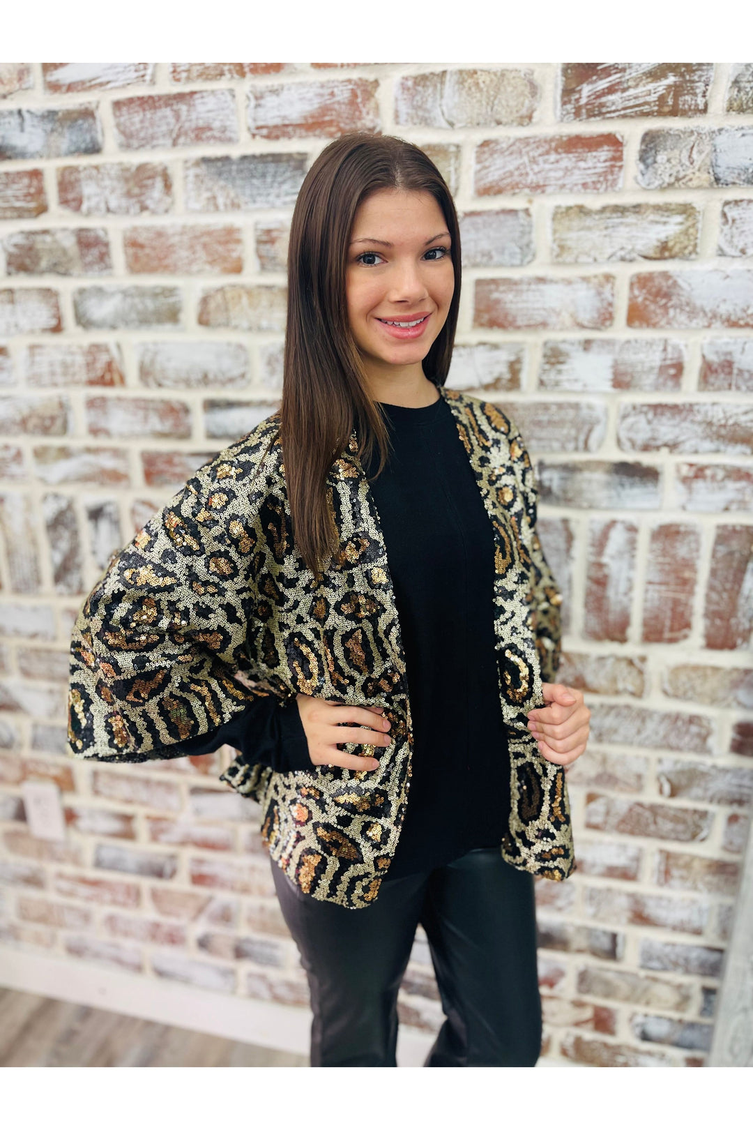 Leopard Sequin Jacket