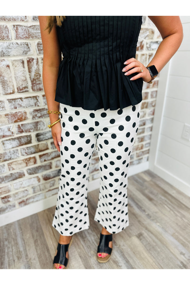 Flare Dot Crop Pants