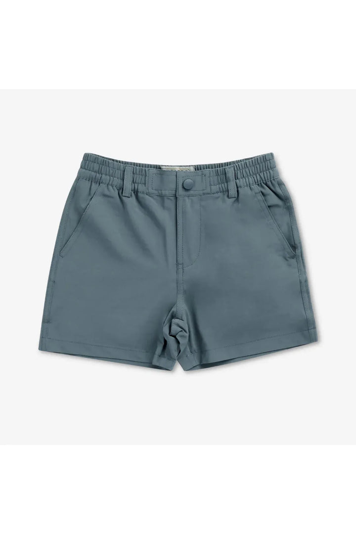 Youth Burlebo Everyday Short - River Rock Grey - Classic Deer Camo Pocket