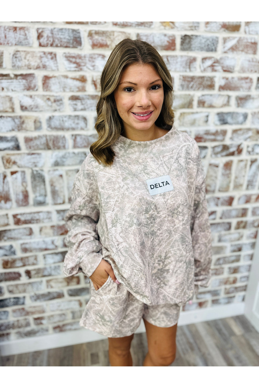 Delta White Washed Camo Mockneck Set