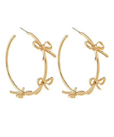 Bow stud hoops