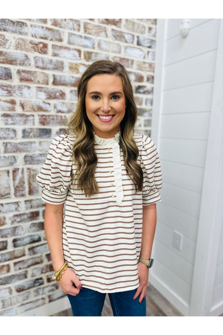 Mocha Stripes Top
