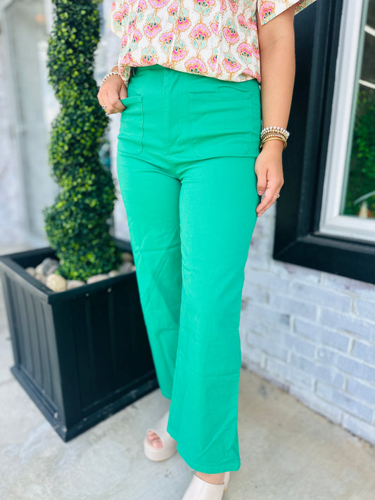 Green Wide Leg Pants