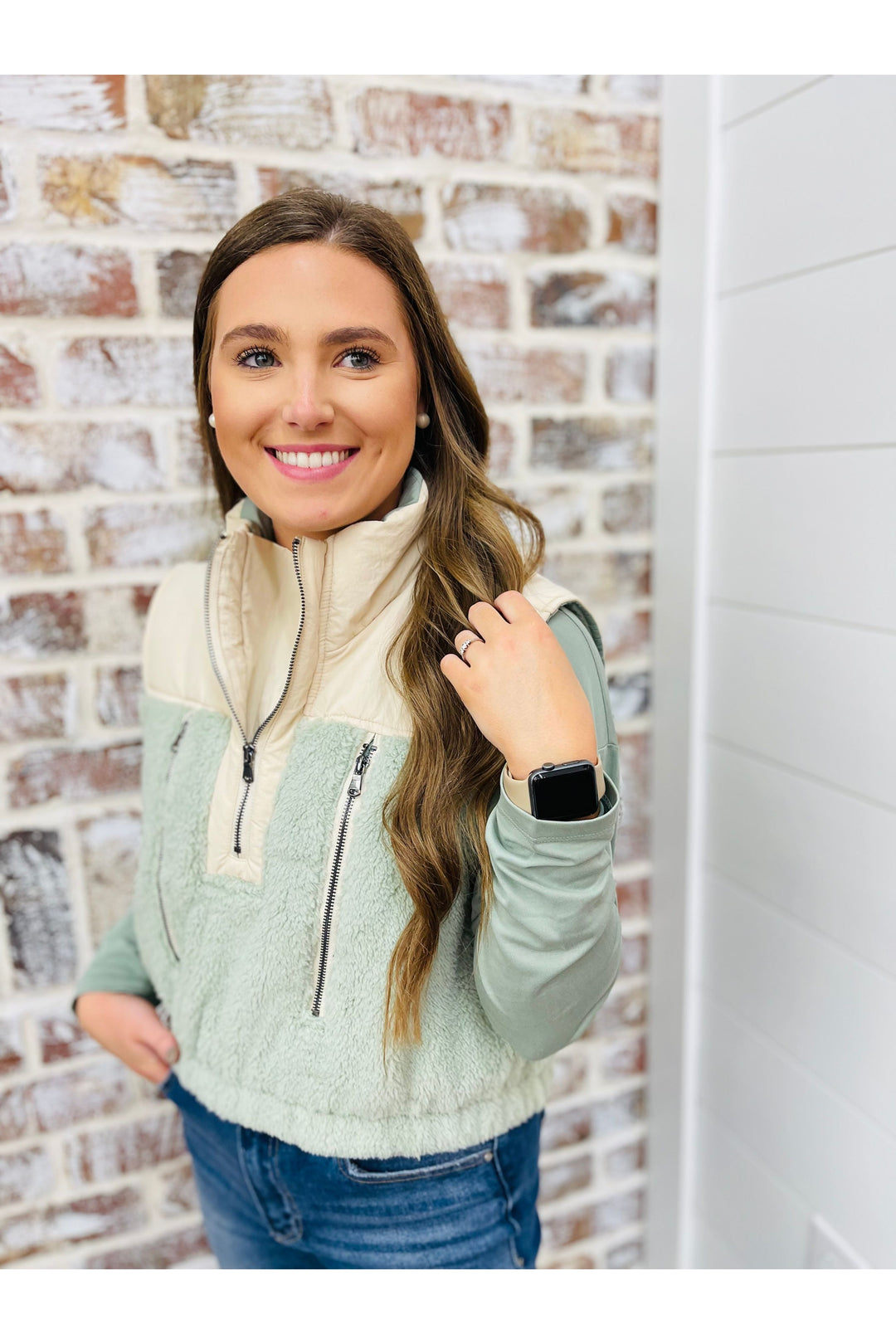 Zipped In Sage Vest