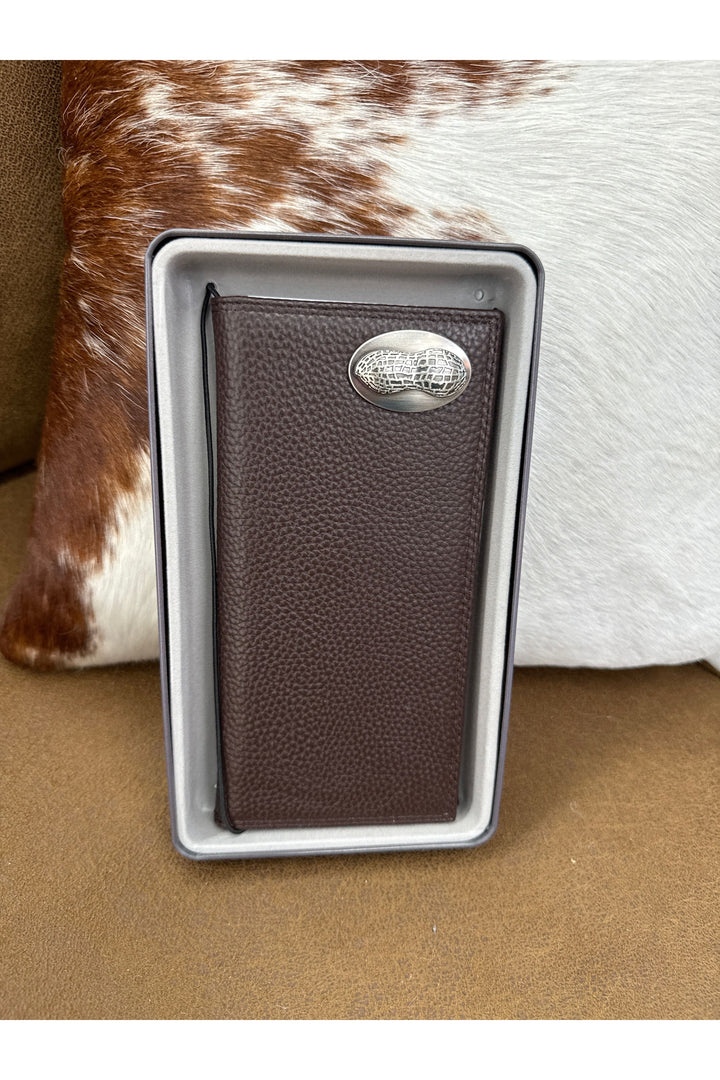 Long Leather Brown Pebble Wallet