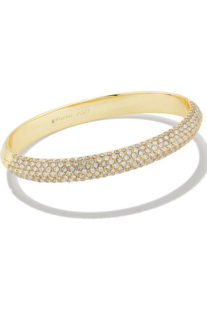 Kendra Scott| MIKKI PAVE BANGLE BRACELET GOLD WHITE CZ M/L