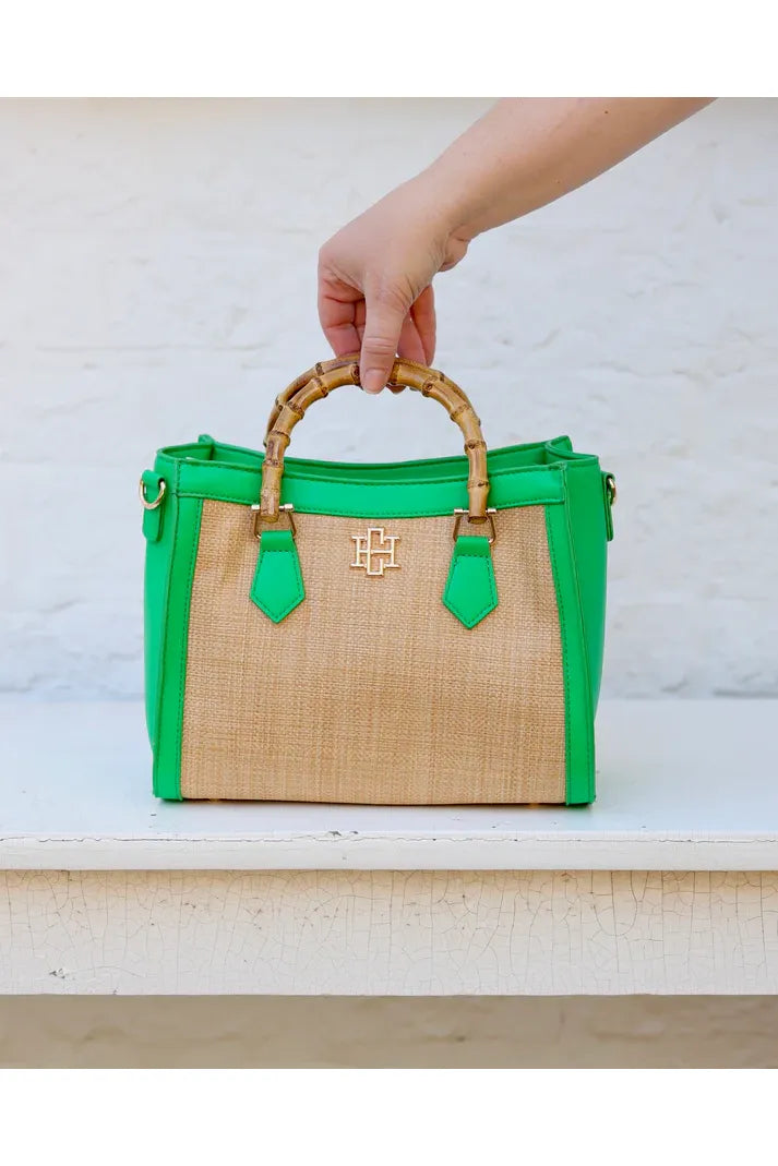 Kennedy Tote Natural Kelly Green