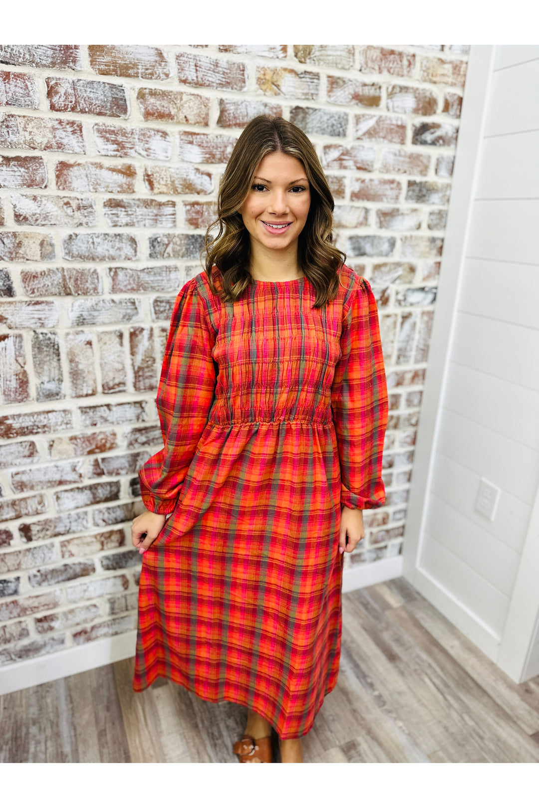 Checkered Moments Midi Dress