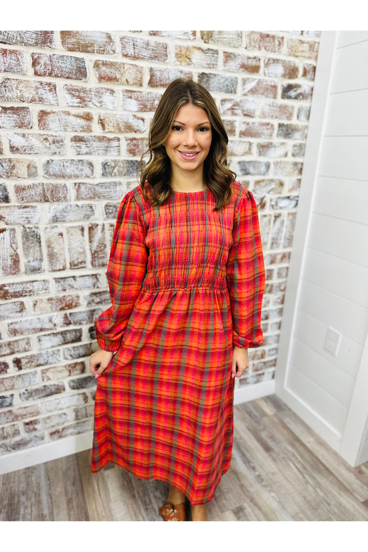 Checkered Moments Midi Dress