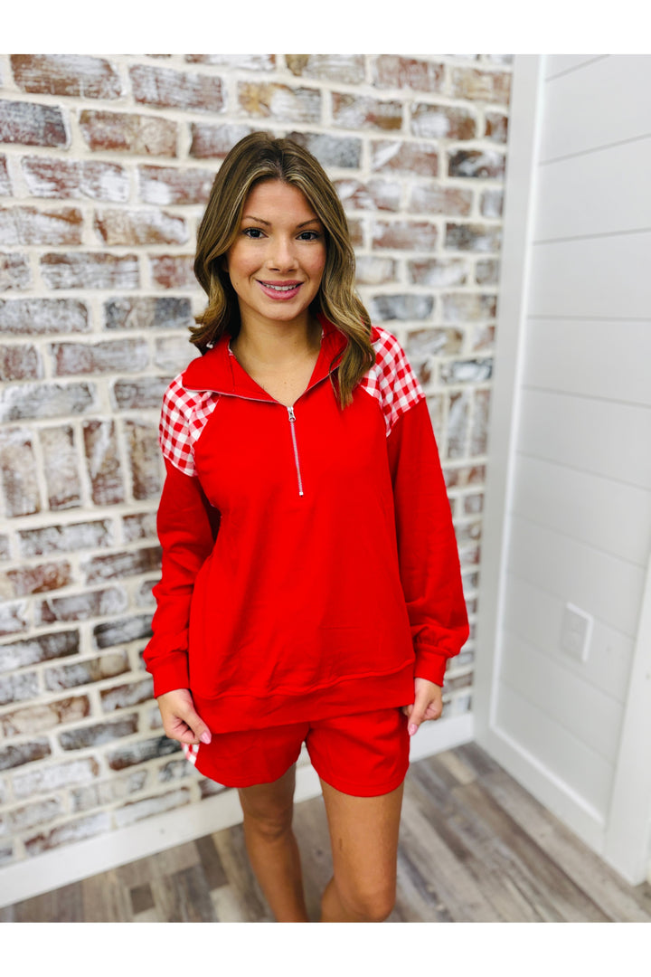 Patchwork Plaid Red Set