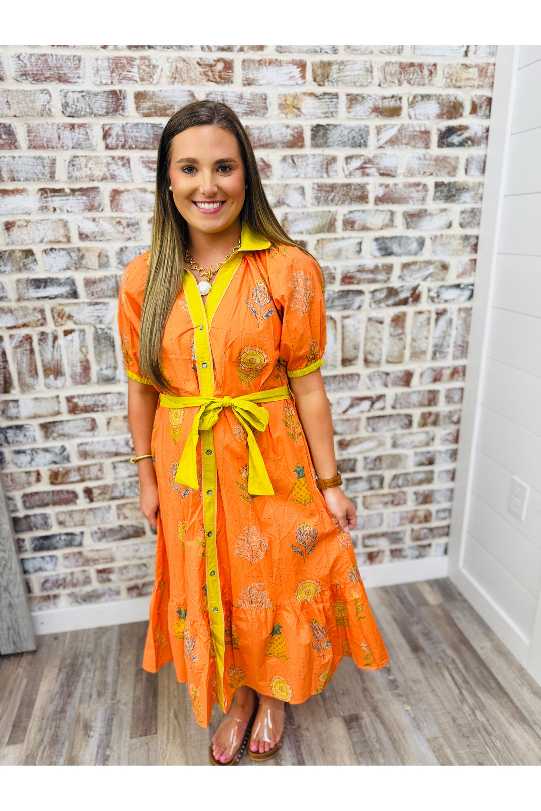 Zesty Garden Party Midi Dress