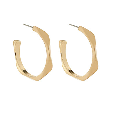 Wavy Metal Open Hoops