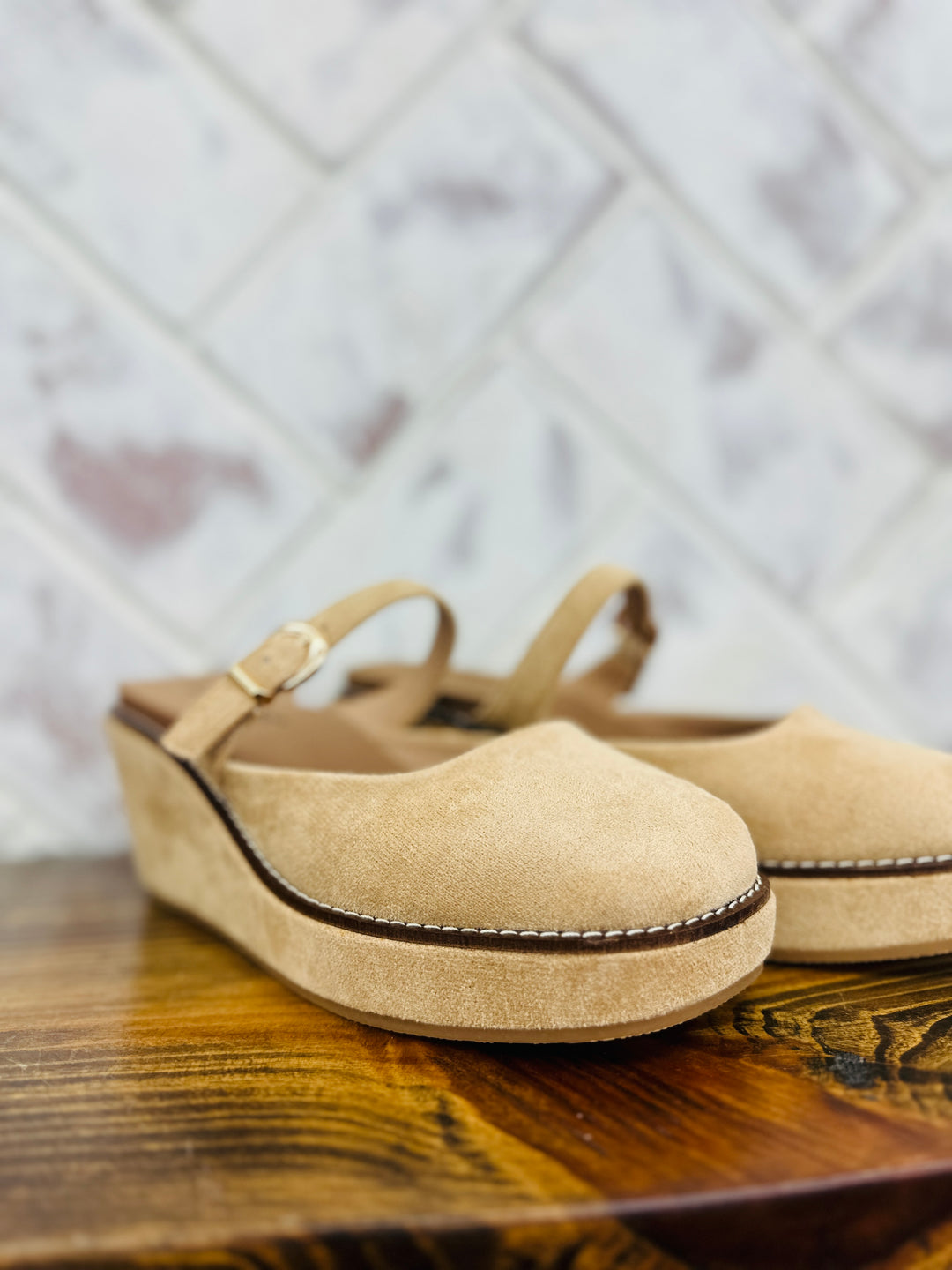 Corkys | Me Time - Camel Faux Suede Wedge
