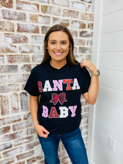 Santa Baby Sequin Graphic T-Shirt