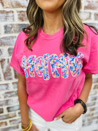 Mama Floral Berry Tshirt