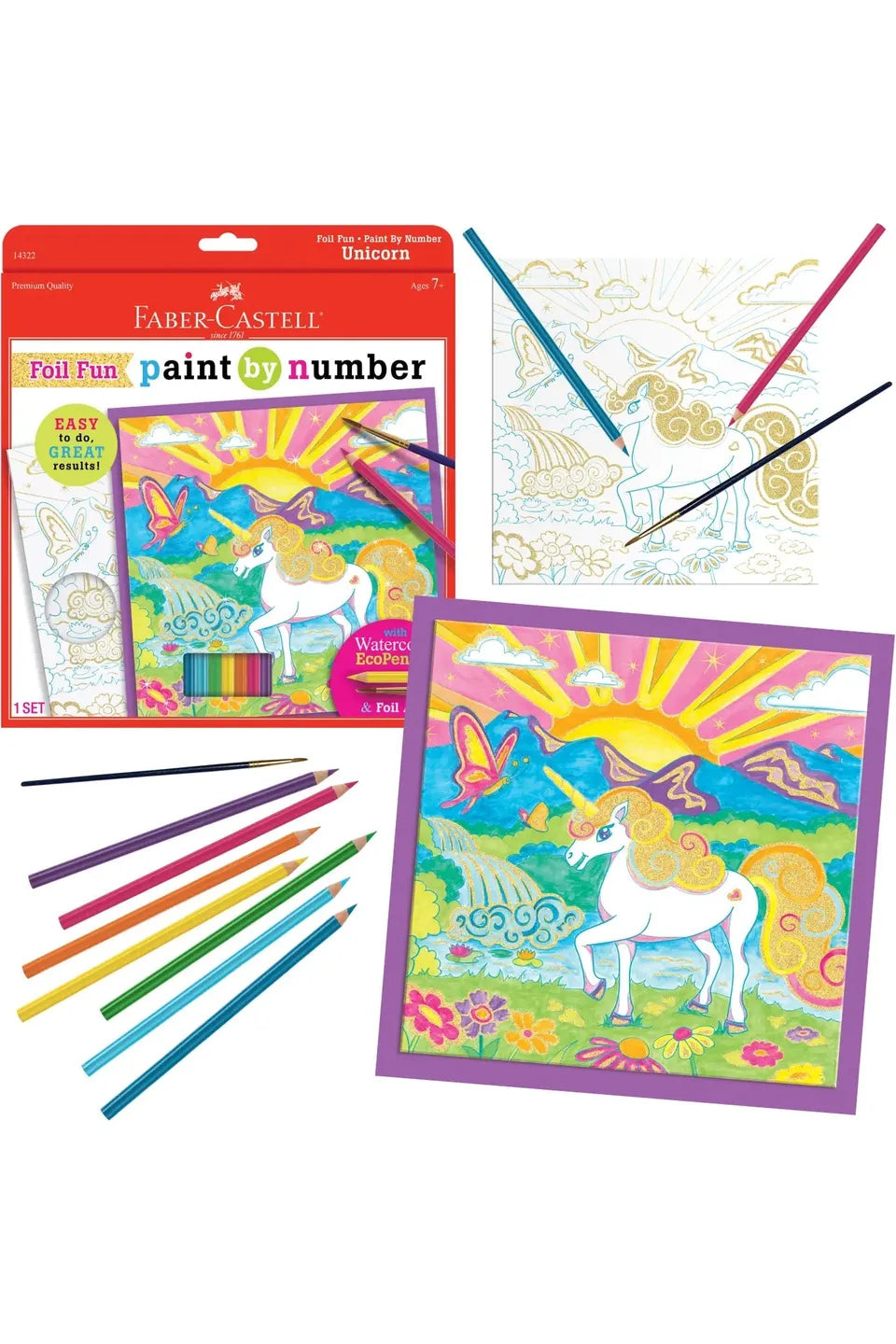 Kids paint by number toy including unicorn foil fun for kids kit.