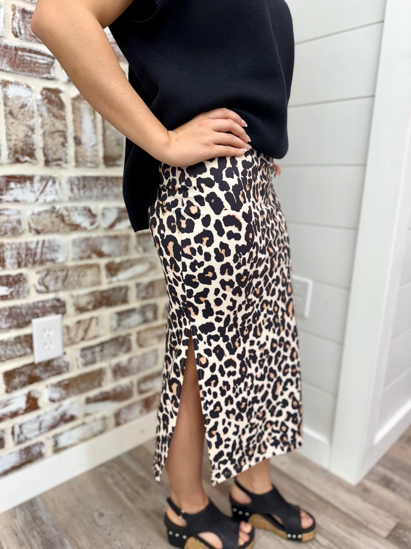 Leopard Midi Skirt