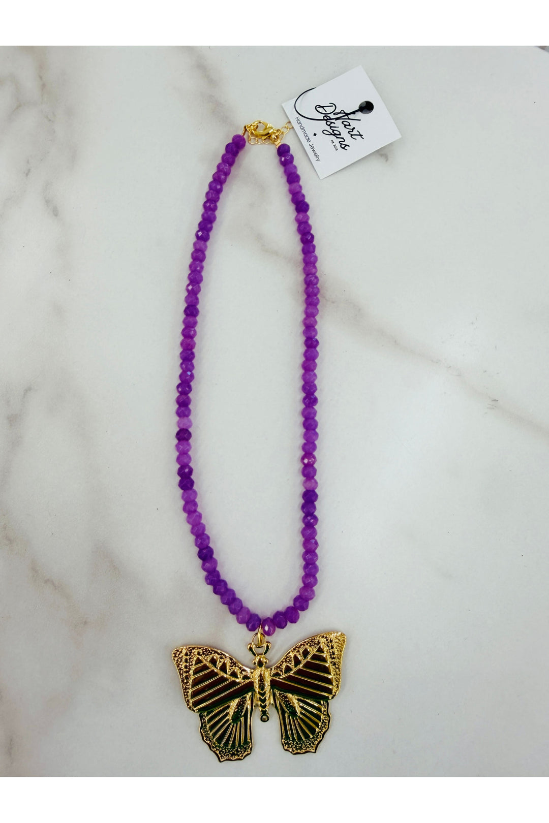 Purple Butterfly Necklace