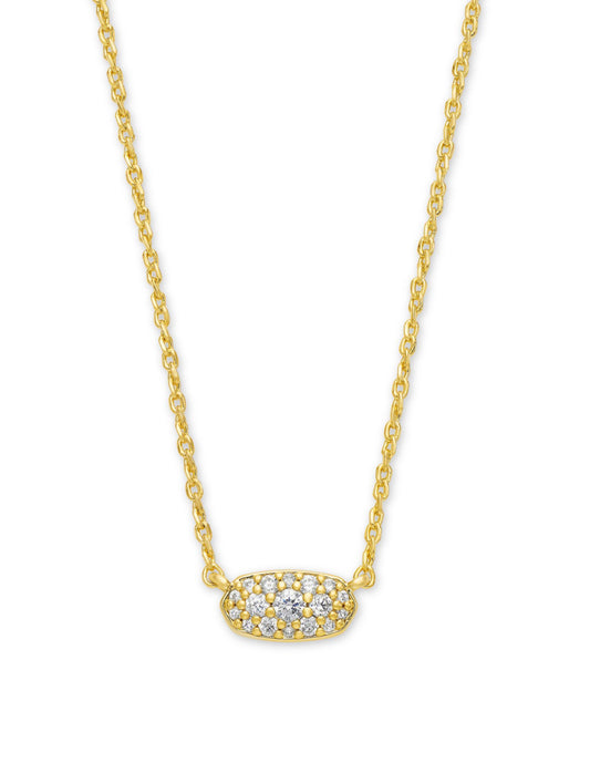 Kendra Scott| GRAYSON CRYSTAL PENDANT NECKLACE GOLD METAL WHITE CZ