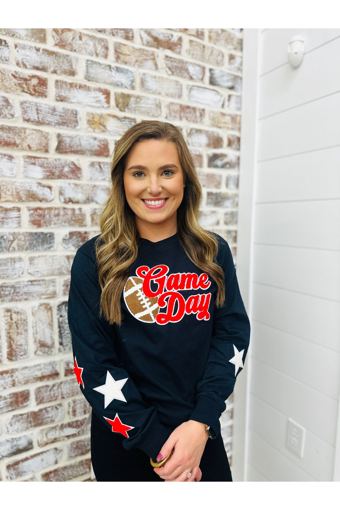 Game Day L/S Tee With Stars