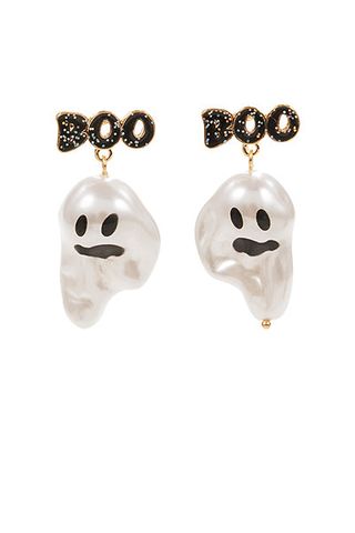 “BOO” Earrings With Dangle Ghost