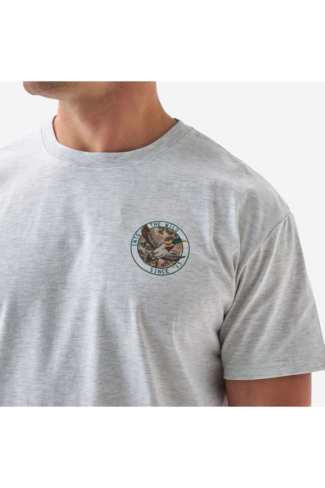 Burlebo SS Tee - Camo Mallard Duck - Ash Grey