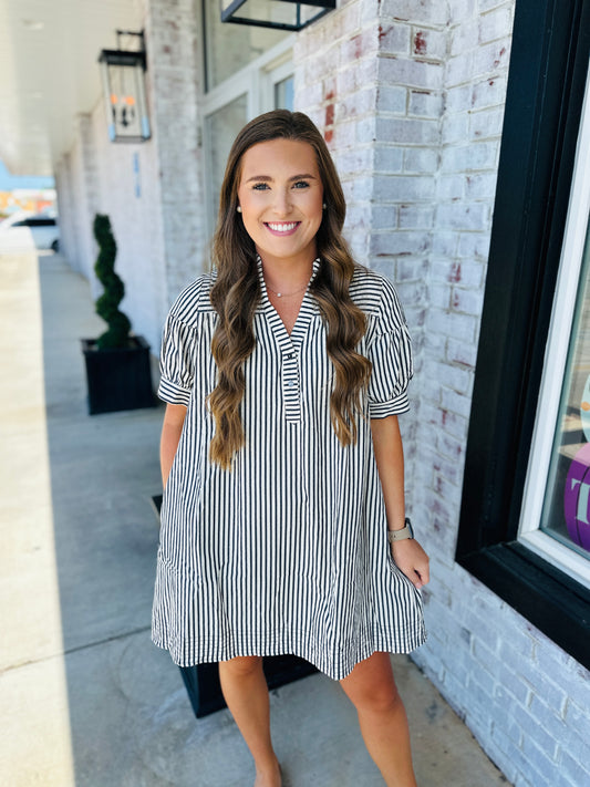 Navy Stripes Dress