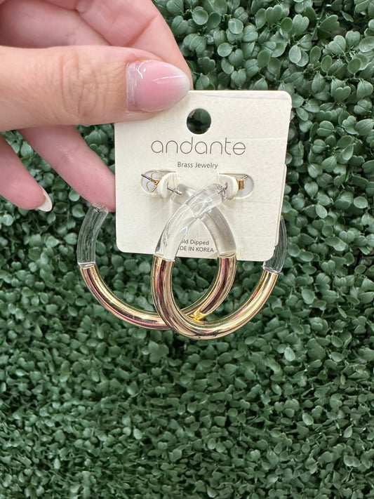 Clear & Gold Hoop