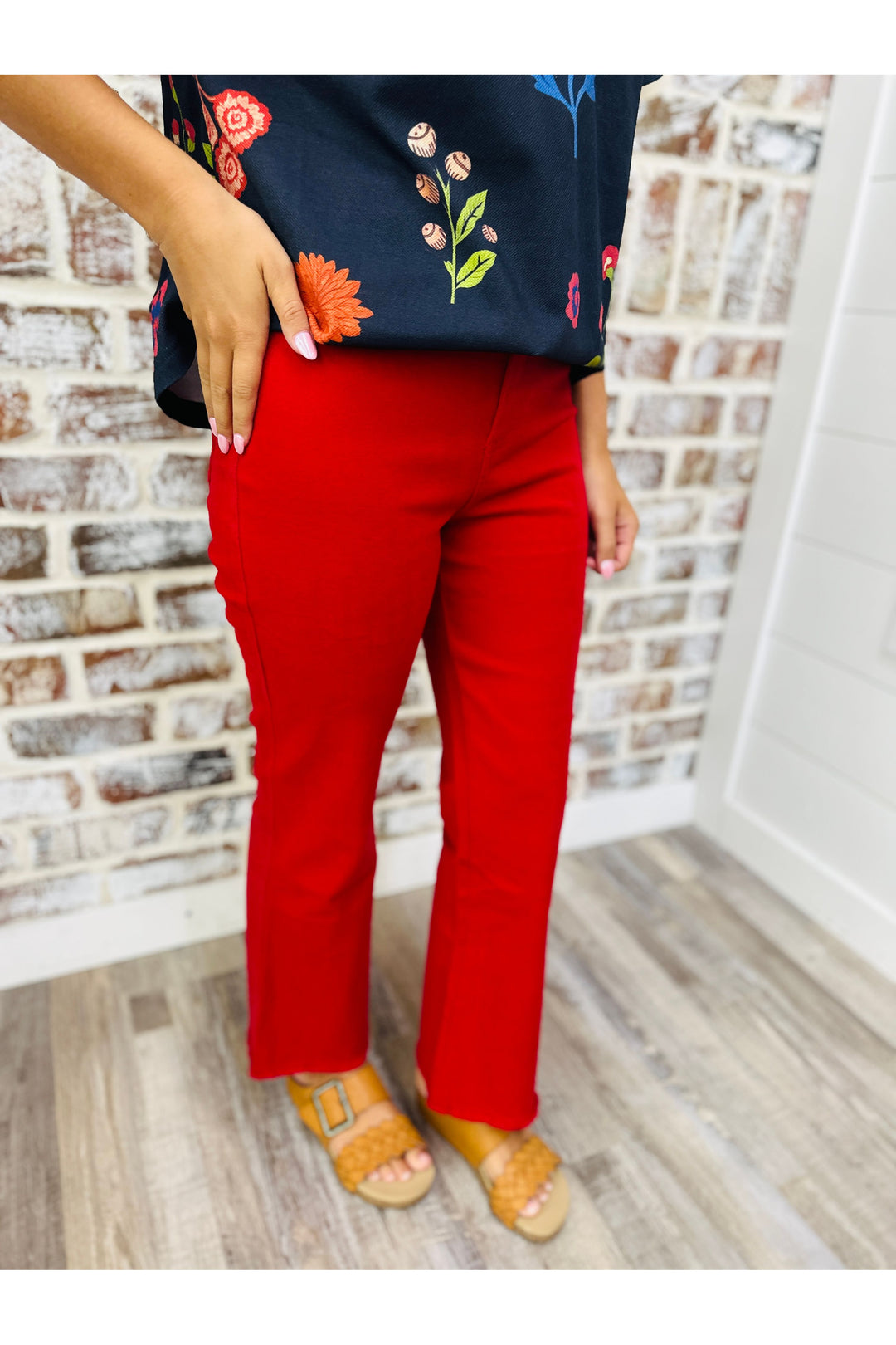 Red High Waisted Pant