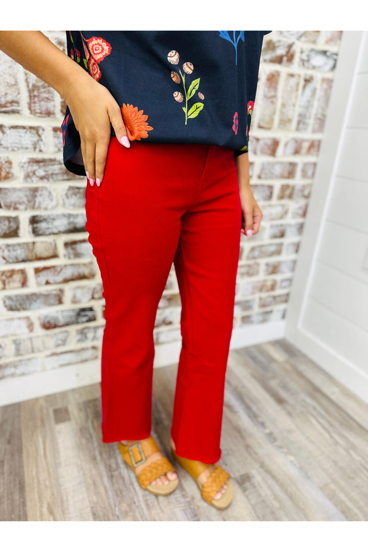 Red High Waisted Pant