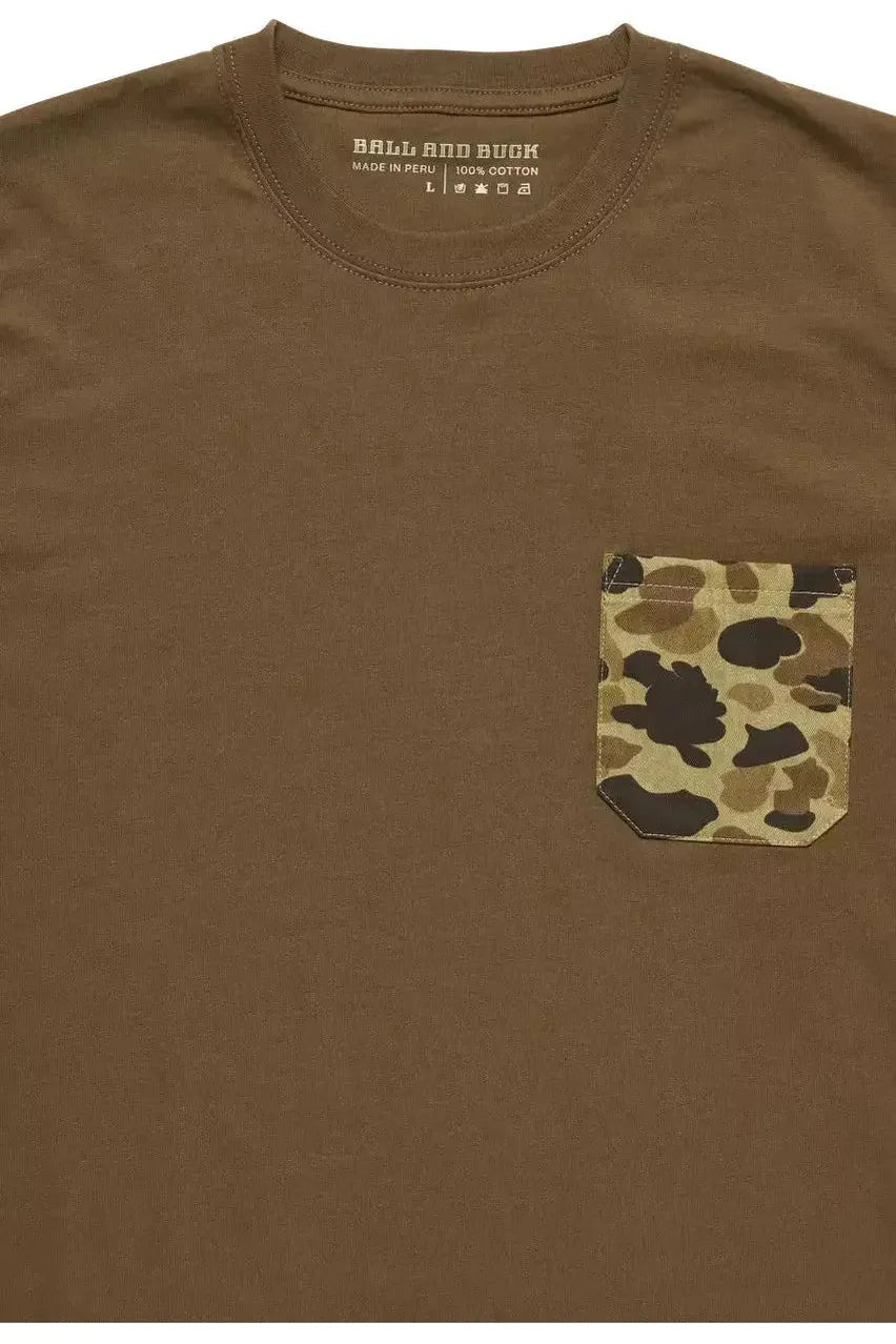Ball & Buck~ POCKET TEE Brown