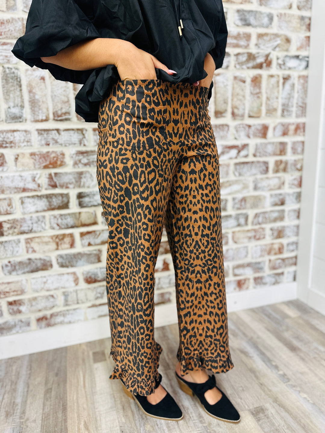 On the Prowl Ruffle Hem Pants