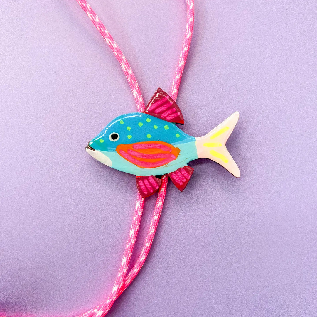 Hot Pink~ Rainbow Fish Bolo Tie