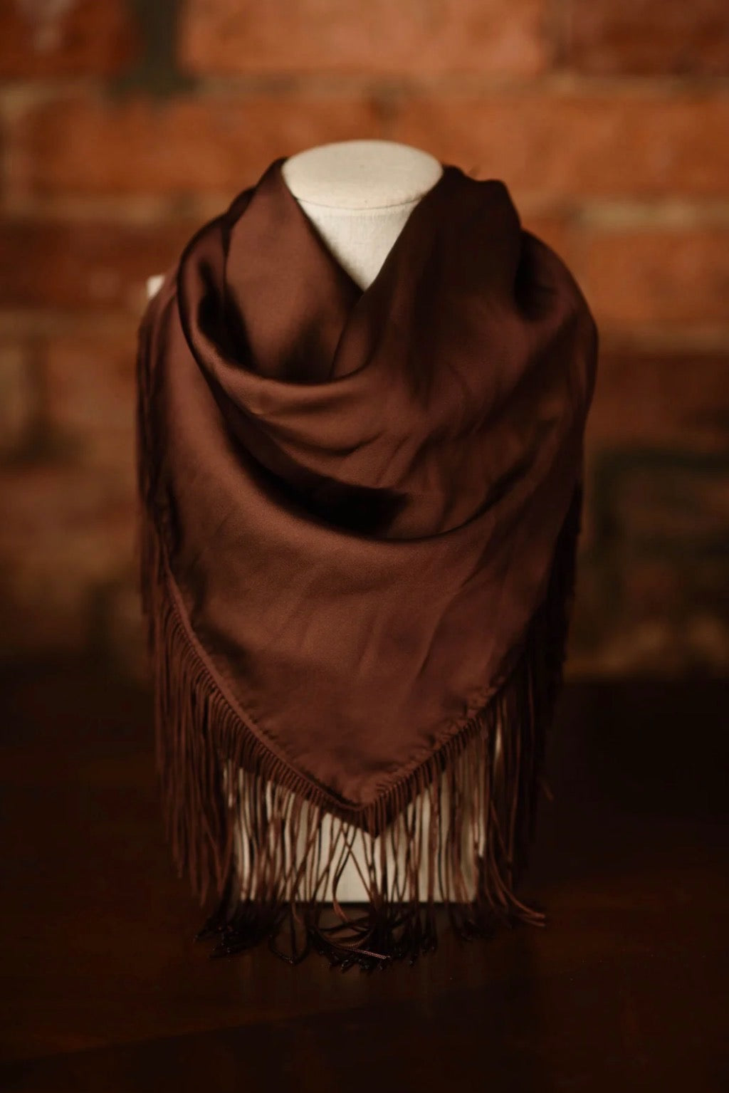 Tatum James | Solid Fringe Scarf - Chocolate Brown
