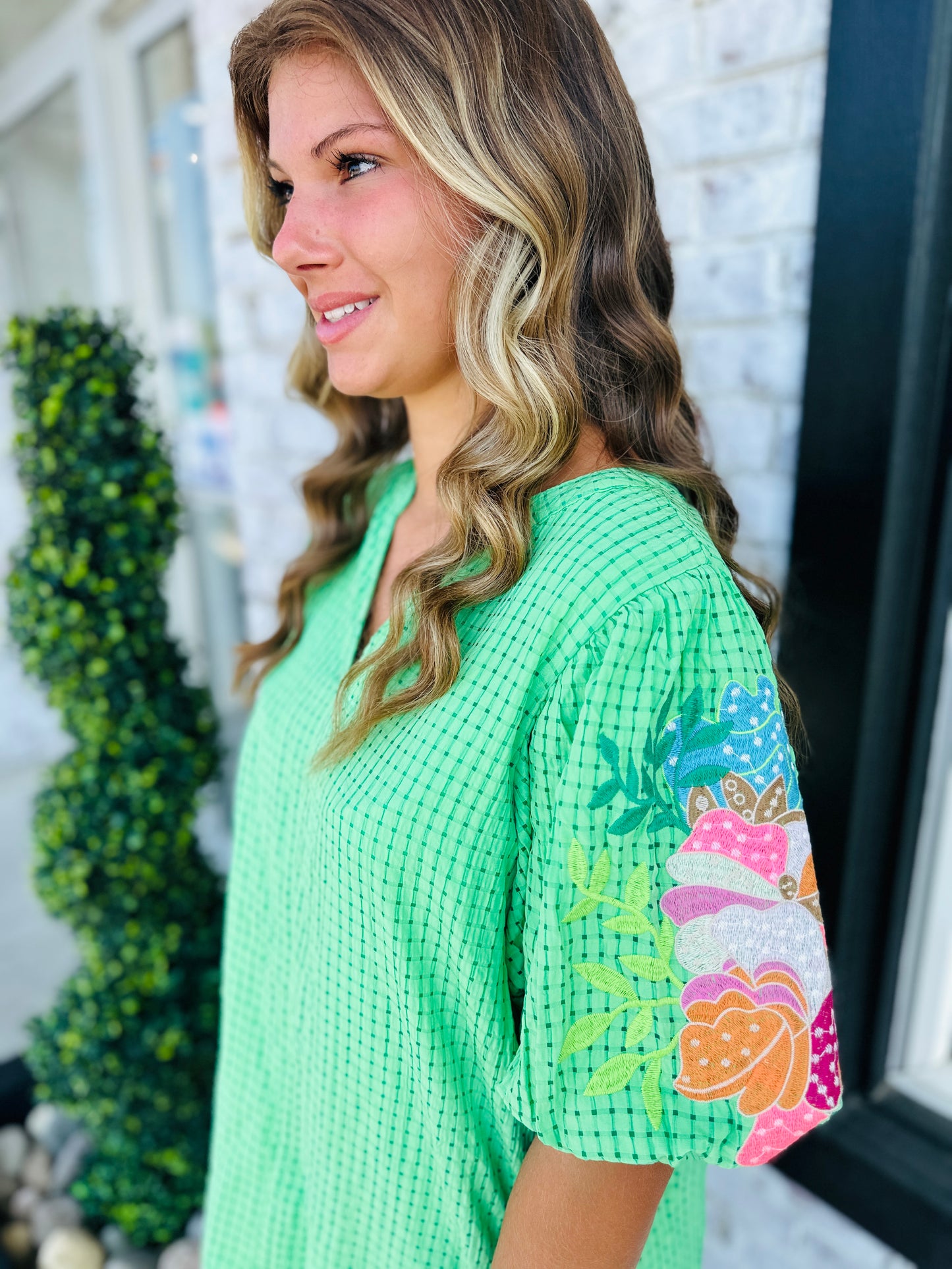 Textured Flowers Top