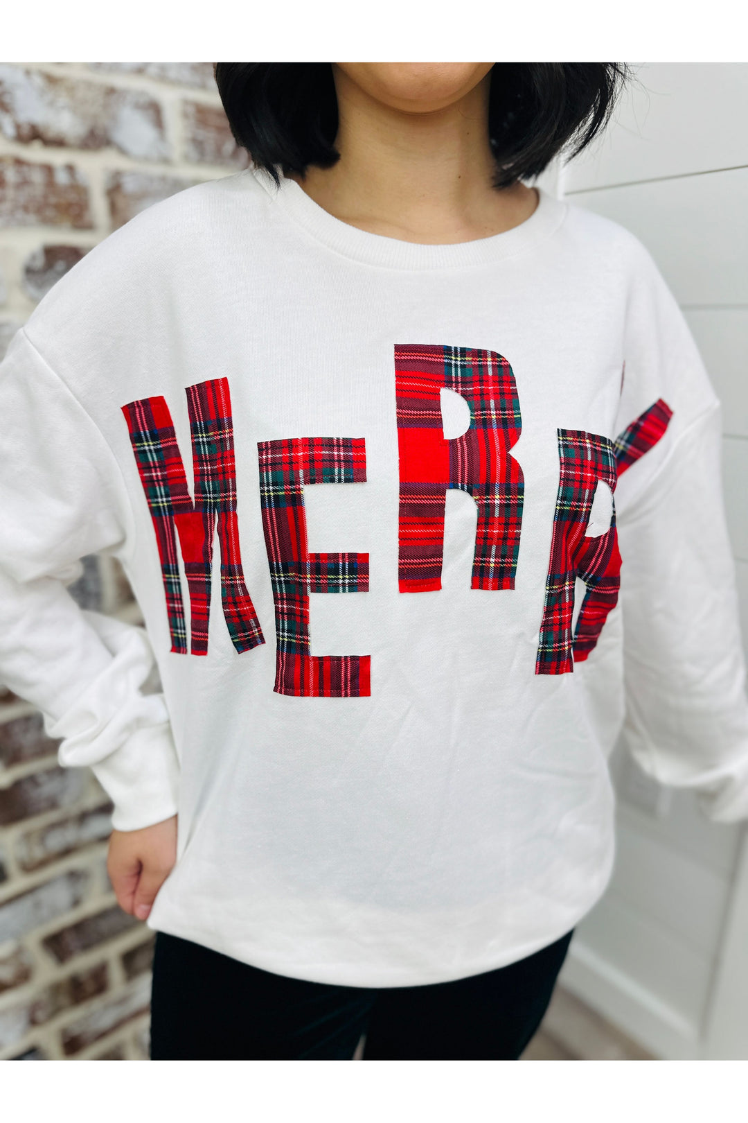 Plaid Merry Sweatshirt