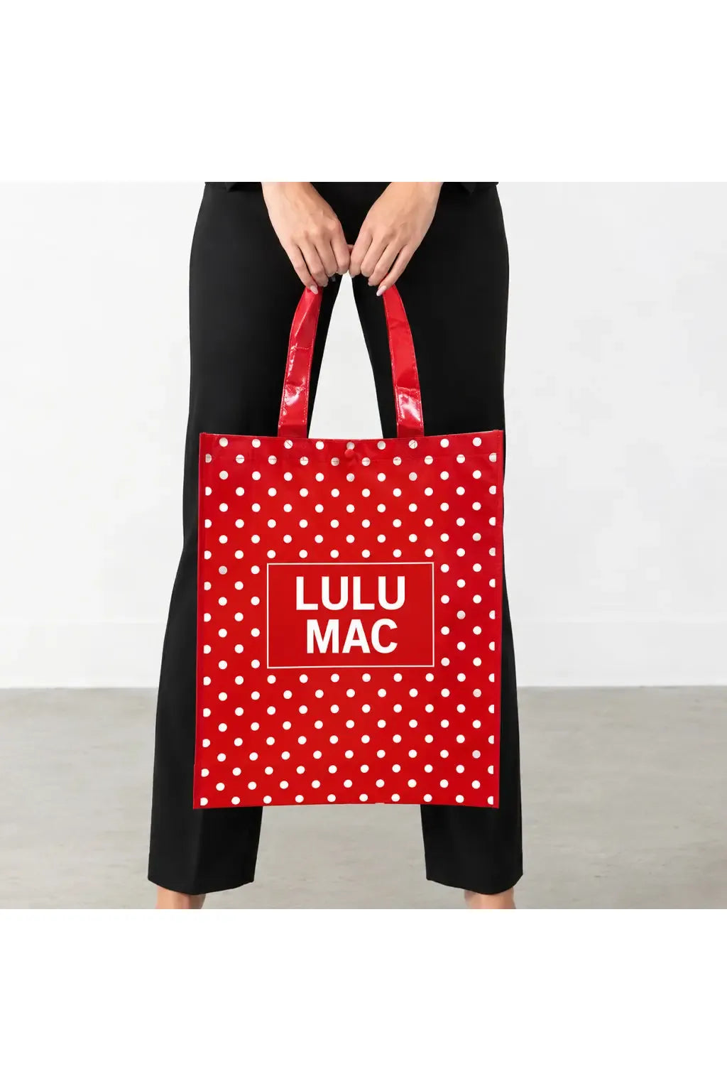 Lulu Mac Red & White Dot Reusable Tote