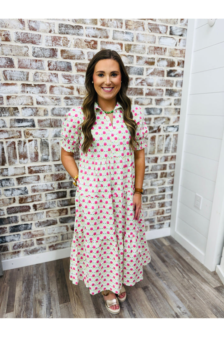 Mary Square | Molly Midi Floral Fanfare Dress