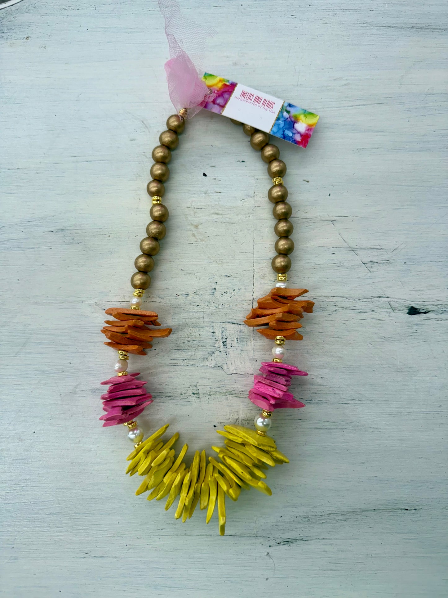 Island (pink & orange) Necklace